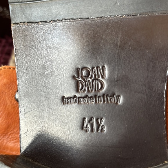 Vintage 90s Joan&David brown stamped Italian leather steampunk style ankle boots - Picture 13 of 16